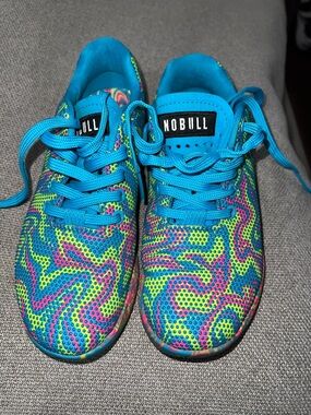 NOBULL Bright Blue Multicolor Wave Knit Sneakers